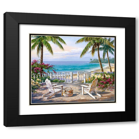 Coastal View Black Modern Wood Framed Art Print with Double Matting by Kim, Sung