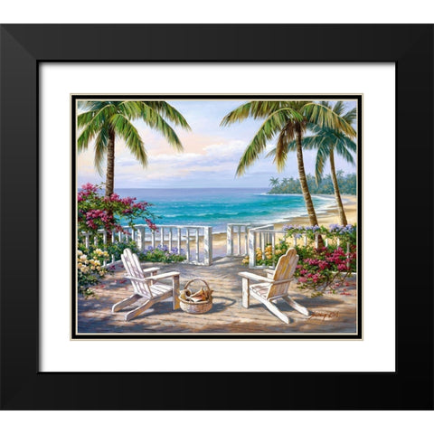 Coastal View Black Modern Wood Framed Art Print with Double Matting by Kim, Sung