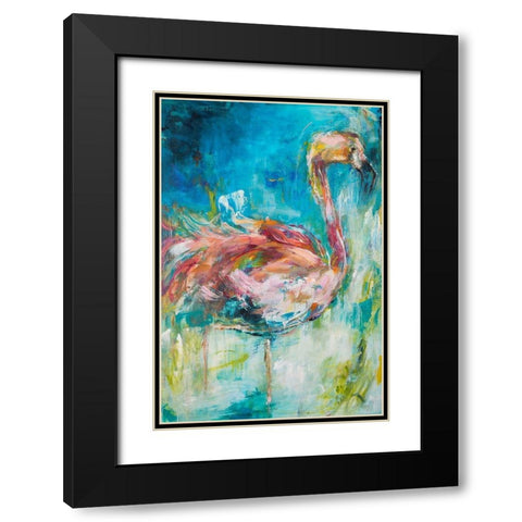 Pretty in Pink No. 1 Black Modern Wood Framed Art Print with Double Matting by Koelman, Hilma