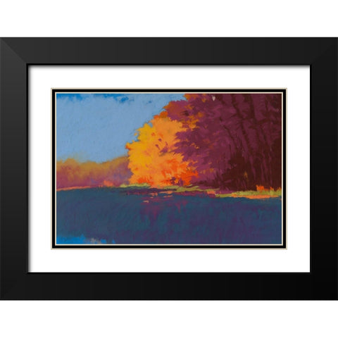 River Bank Black Modern Wood Framed Art Print with Double Matting by Kelly, Mike