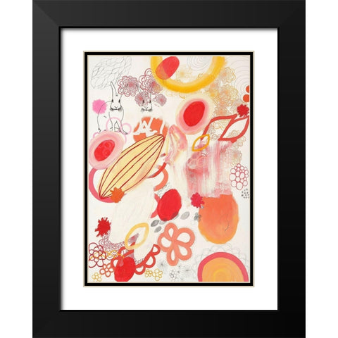 Funnie Bunnies Go To Space Black Modern Wood Framed Art Print with Double Matting by Kleinpeter, Maggie