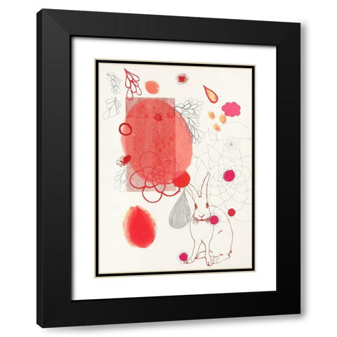 Funny Bunny Makes An Appearance Black Modern Wood Framed Art Print with Double Matting by Kleinpeter, Maggie