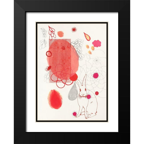 Funny Bunny Makes An Appearance Black Modern Wood Framed Art Print with Double Matting by Kleinpeter, Maggie
