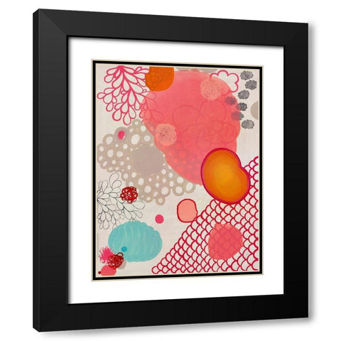 Pink Dragon Bubblegum Black Modern Wood Framed Art Print with Double Matting by Kleinpeter, Maggie