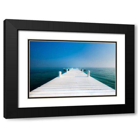 The  Pier Black Modern Wood Framed Art Print with Double Matting by Kostka, Vladimir