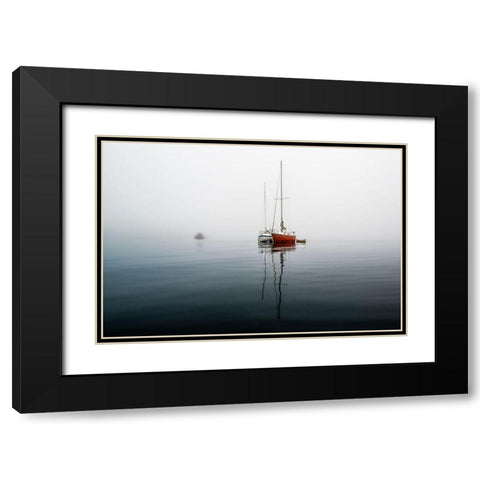 Tranquility III Black Modern Wood Framed Art Print with Double Matting by Kostka, Vladimir