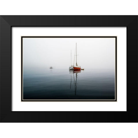 Tranquility III Black Modern Wood Framed Art Print with Double Matting by Kostka, Vladimir
