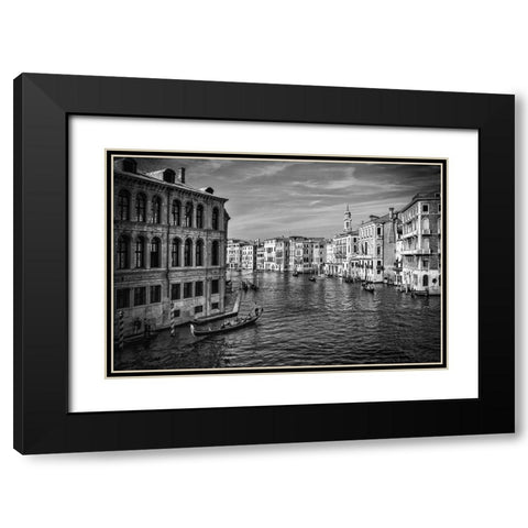 Venice Black Modern Wood Framed Art Print with Double Matting by Kostka, Vladimir