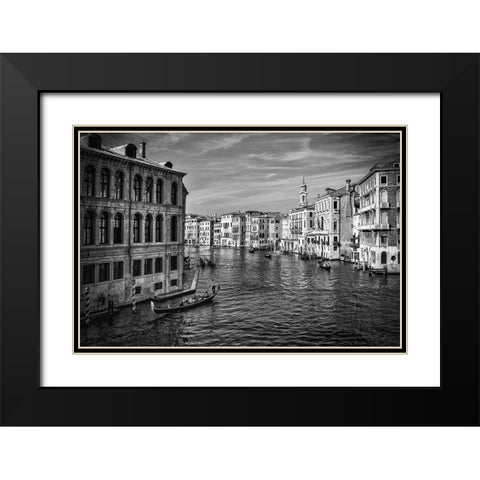 Venice Black Modern Wood Framed Art Print with Double Matting by Kostka, Vladimir