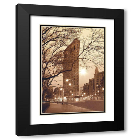 Flatiron, NYC Black Modern Wood Framed Art Print with Double Matting by Klug, Alan