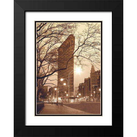 Flatiron, NYC Black Modern Wood Framed Art Print with Double Matting by Klug, Alan