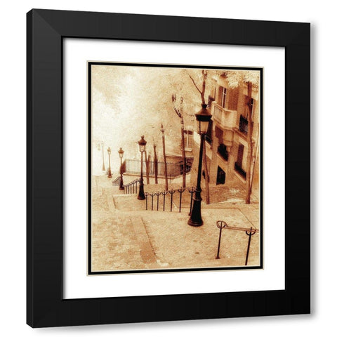 Montmartre, Paris Black Modern Wood Framed Art Print with Double Matting by Klug, Alan