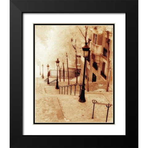 Montmartre, Paris Black Modern Wood Framed Art Print with Double Matting by Klug, Alan