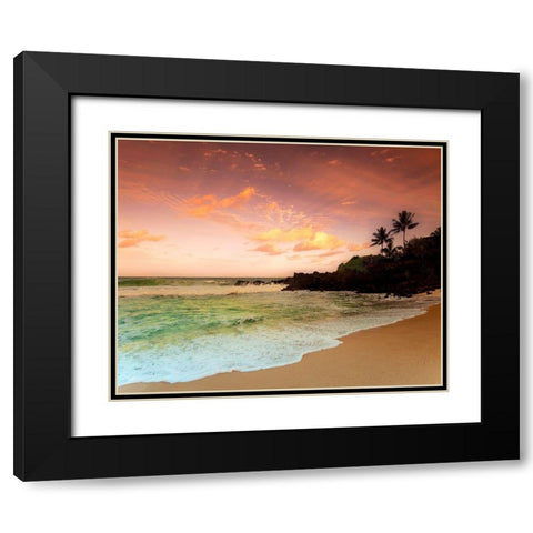 North Shore Dawn, Oahu Black Modern Wood Framed Art Print with Double Matting by Klug, Alan