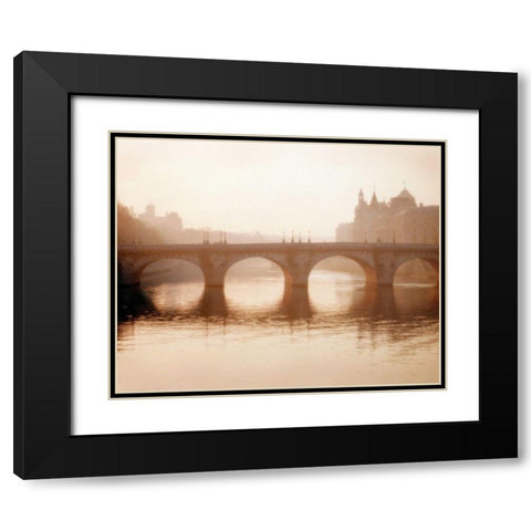 Pont Neuf, Paris Black Modern Wood Framed Art Print with Double Matting by Klug, Alan