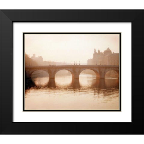 Pont Neuf, Paris Black Modern Wood Framed Art Print with Double Matting by Klug, Alan