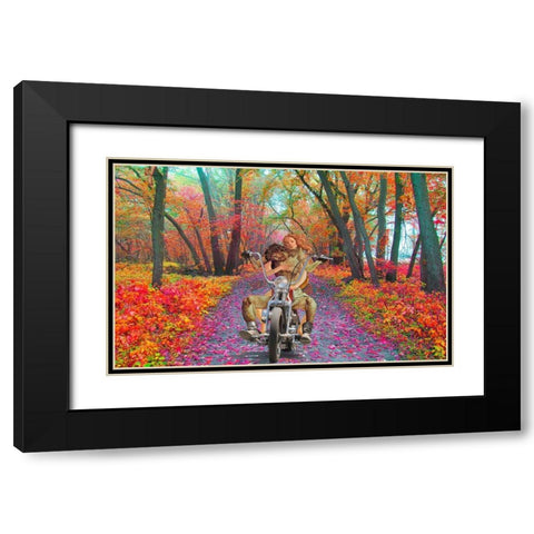 Jesus and His Bitch Black Modern Wood Framed Art Print with Double Matting by Kite, Barry