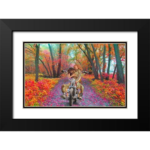 Jesus and His Bitch Black Modern Wood Framed Art Print with Double Matting by Kite, Barry