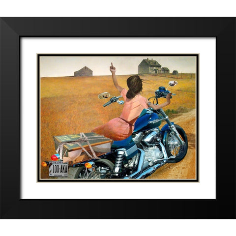 Leaving Black Modern Wood Framed Art Print with Double Matting by Kite, Barry