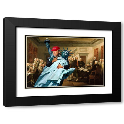 Nobody Move! Black Modern Wood Framed Art Print with Double Matting by Kite, Barry