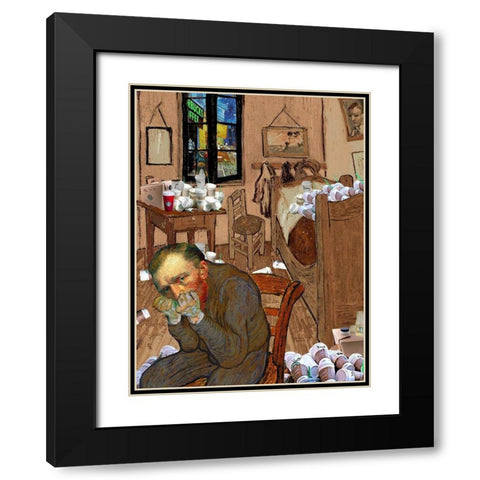 Signs of Substance Abuse Black Modern Wood Framed Art Print with Double Matting by Kite, Barry