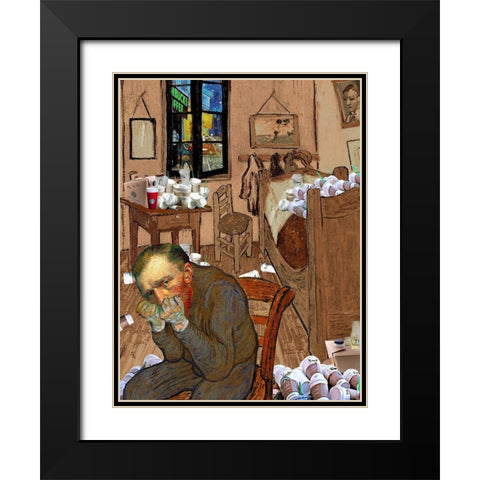 Signs of Substance Abuse Black Modern Wood Framed Art Print with Double Matting by Kite, Barry