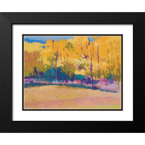 Yellow Trees Black Modern Wood Framed Art Print with Double Matting by Kelly, Mike