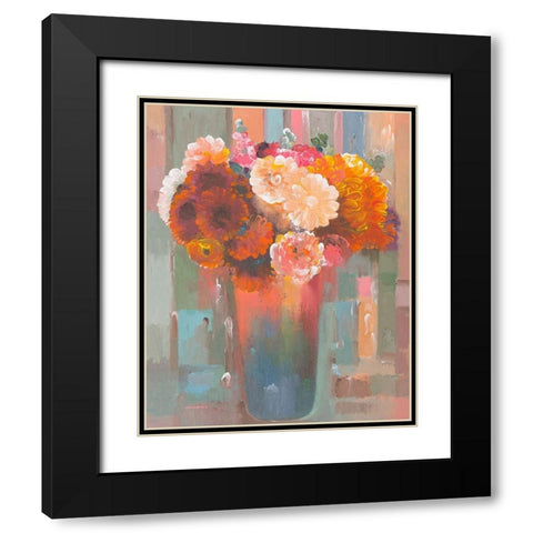 Sunset Bouquet Black Modern Wood Framed Art Print with Double Matting by Khorasani, Hooshang