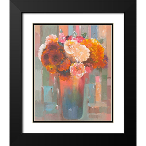 Sunset Bouquet Black Modern Wood Framed Art Print with Double Matting by Khorasani, Hooshang