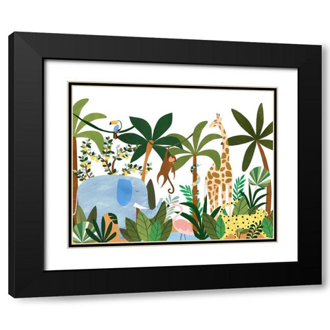 Jungle Black Modern Wood Framed Art Print with Double Matting by Kopcik, Emily