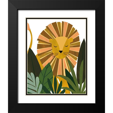 Liam The Lion Black Modern Wood Framed Art Print with Double Matting by Kopcik, Emily