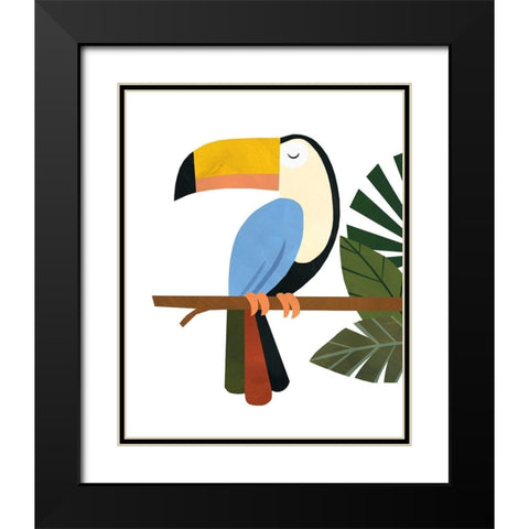 Tucker The Toucan Black Modern Wood Framed Art Print with Double Matting by Kopcik, Emily