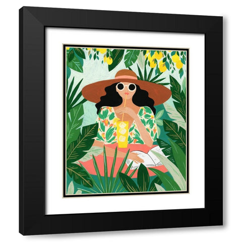 Under The Lemon Tree Black Modern Wood Framed Art Print with Double Matting by Kopcik, Emily