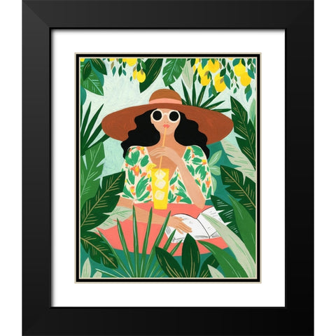 Under The Lemon Tree Black Modern Wood Framed Art Print with Double Matting by Kopcik, Emily