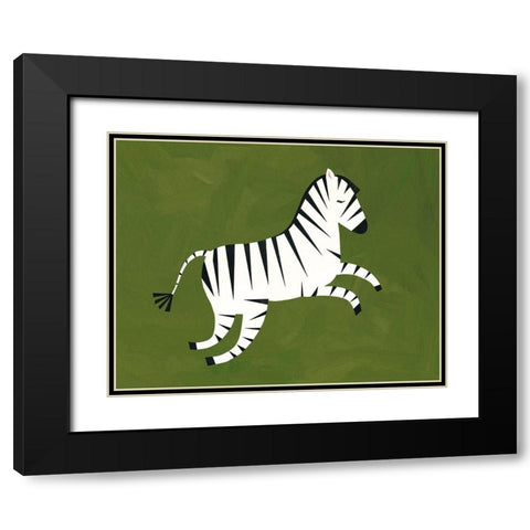 Zebra Black Modern Wood Framed Art Print with Double Matting by Kopcik, Emily
