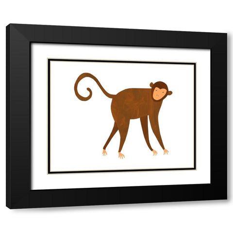 Monkey Black Modern Wood Framed Art Print with Double Matting by Kopcik, Emily