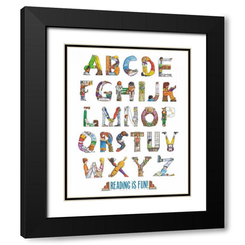 Reading Is Fun! Black Modern Wood Framed Art Print with Double Matting by Keith, Doug