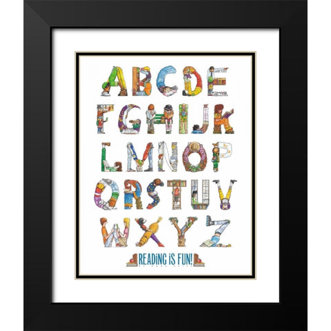 Reading Is Fun! Black Modern Wood Framed Art Print with Double Matting by Keith, Doug