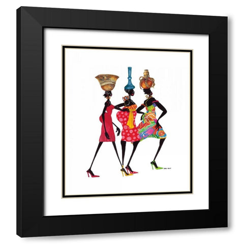 To Market Black Modern Wood Framed Art Print with Double Matting by Kelly, Shan