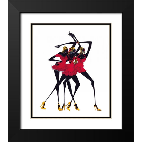 Little Red Dress Black Modern Wood Framed Art Print with Double Matting by Kelly, Shan