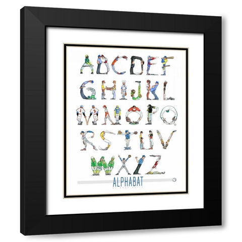 Alphabat Black Modern Wood Framed Art Print with Double Matting by Keith, Doug