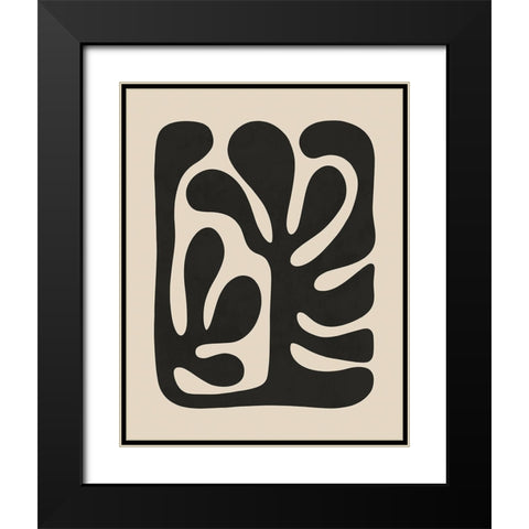 Abstractica Black Modern Wood Framed Art Print with Double Matting by LivinLi