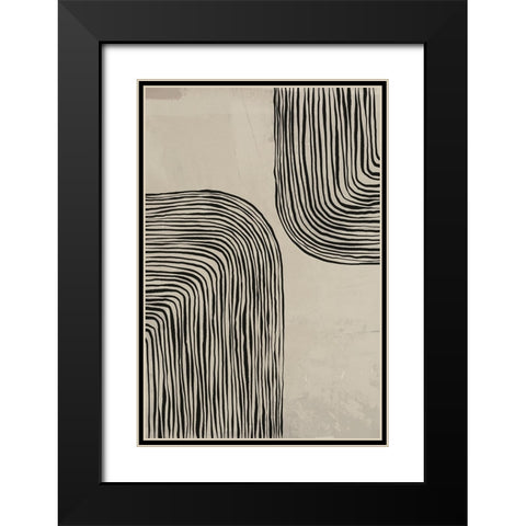 River Black Modern Wood Framed Art Print with Double Matting by LivinLi