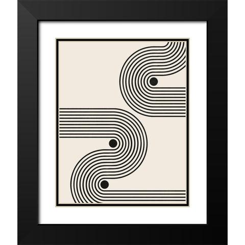 Rhythm Black Modern Wood Framed Art Print with Double Matting by LivinLi