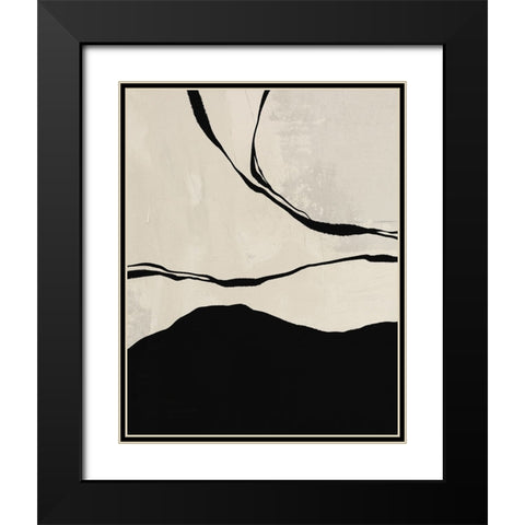 Sea Black Modern Wood Framed Art Print with Double Matting by LivinLi