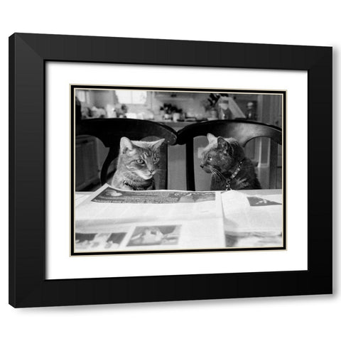 Not While Im Reading Black Modern Wood Framed Art Print with Double Matting by Levin, Kim