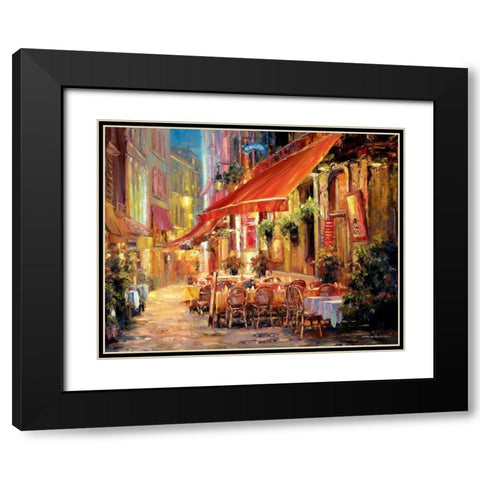 Cafe in Light Black Modern Wood Framed Art Print with Double Matting by Liu, Haixia