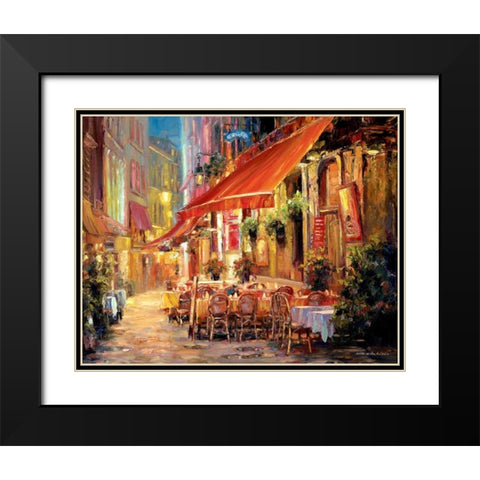 Cafe in Light Black Modern Wood Framed Art Print with Double Matting by Liu, Haixia