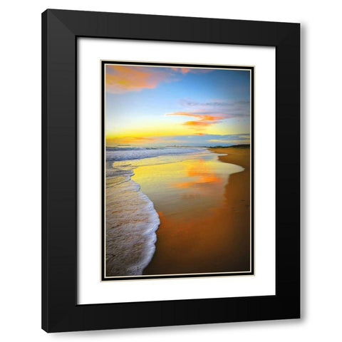Beach Sunrise Black Modern Wood Framed Art Print with Double Matting by Louise, Tracie