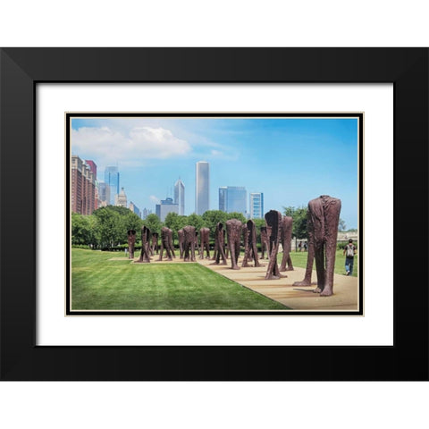 Agora Black Modern Wood Framed Art Print with Double Matting by Levant, Jessica